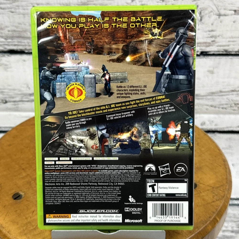 GI Joe: The‎ Rise of Cobra - Xbox 360 Video Game Hasbro EA Action Adventure